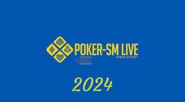 Loggan för poker-SM live samt årtalet "2024" under loggan.