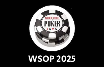 Loggan för WSOP mot svart bakgrund. Under loggan står texten "WSOP 2025"