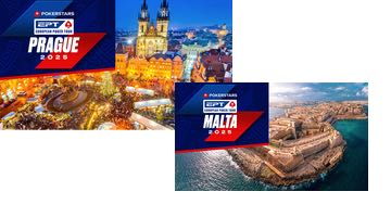 Reklambanners för EPT Prag och EPT Malta