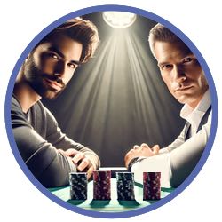 Två pokerspelare vid ett pokerbord som ska möta varandra heads-up.